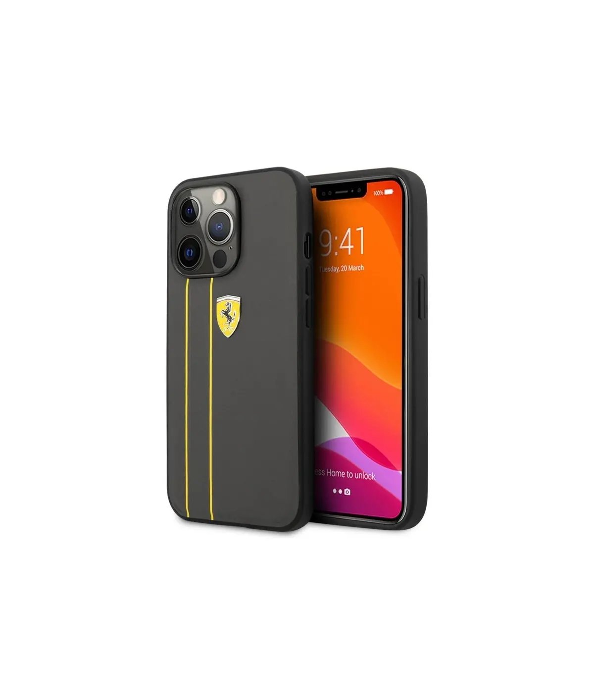 قاب اورجینال چرمی خط کنار CG Mobile Leather Case Ferrari Iphone 13 PRO